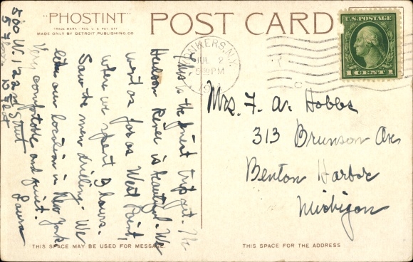 Postcard Steamer Washington Irving, Hudson River Day Line