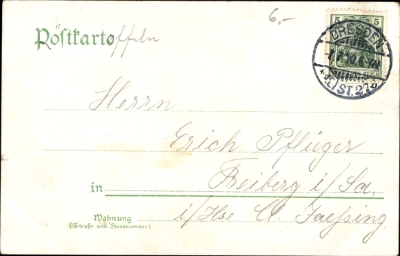 Postcard Dresden Süd Plauen, Plauenscher reason from the Hohen Stein