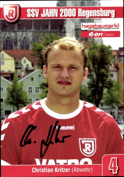 Autograph card footballer Christian Kritzer, SSV Jahn Regensburg, autograph