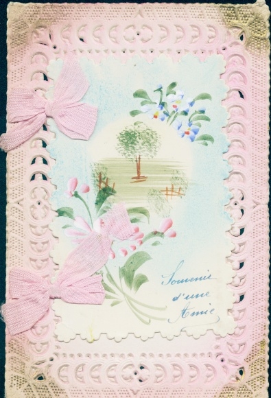 Fabric Postcard Flowers, Fabric Bows, Kitsch