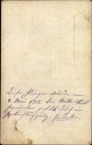 Photo Postcard Crashed German plane 1916, I WW