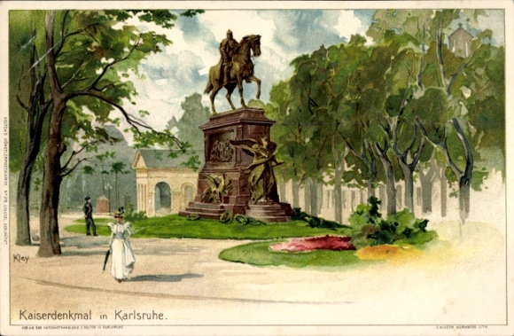 Artist Chromo-Litho Kley, Heinrich, Karlsruhe in Baden, Kaiser Monument