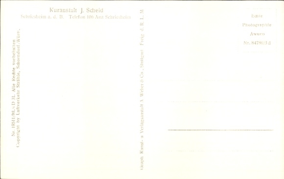 KP Schriesheim an der Bergstraße, sanatorium J. Scheld, zdjęcie lotnicze