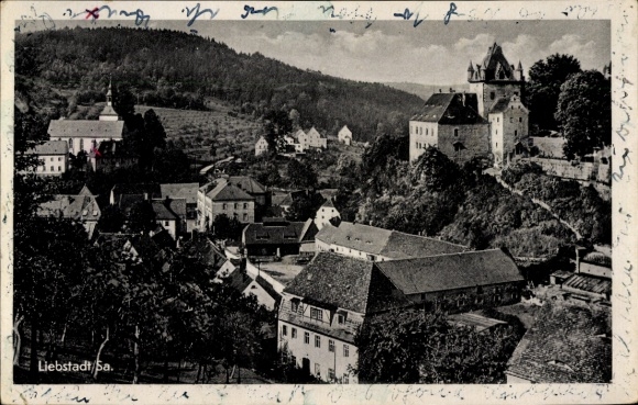 Postcard Liebstadt Erzgebirge Saxony, partial view