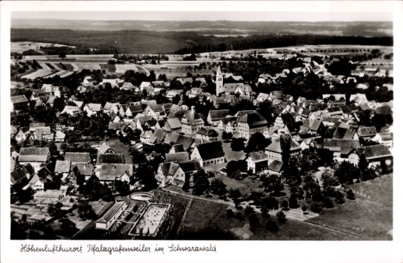 Ak Pfalzgrafenweiler im Schwarzwald Württemberg, Fliegeraufnahme