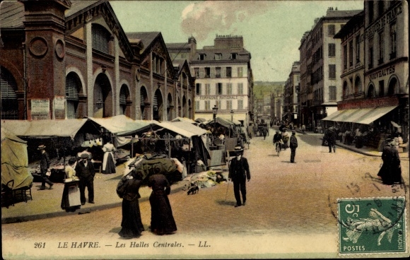 Postcard Le Havre Seine Maritime, Les Halles Centrales