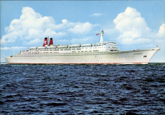 Postcard ferry TS Hanseatic, German Atlantic Line