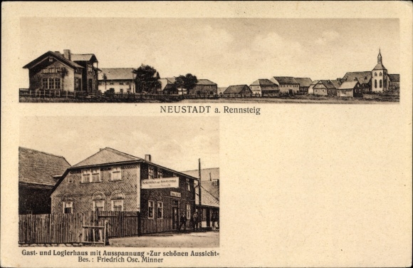 PC Neustadt in the Ilm district of Thuringia, guest and lodging house for the beautiful view, owner Friedrich Minner