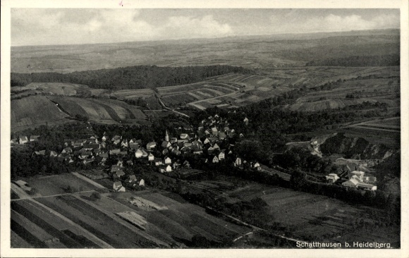 Ak Schatthausen Wiesloch in Baden, Fliegeraufnahme