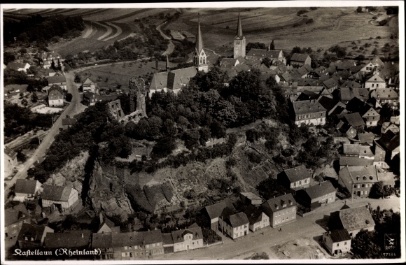 PC Kastellaun in the Hunsrück, view of the place, aerial photo