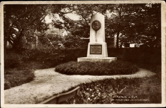 Ak Keitum op Sylt, monument voor Uwe Jens Lornsen