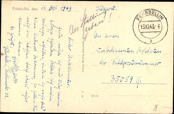Postcard Fehrbellin in the district of Ruppin, Evangelical Church, post office, town hall