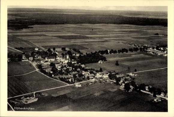 Ak Höhenkirchen Siegertsbrunn in Oberbayern, Fliegeraufnahme