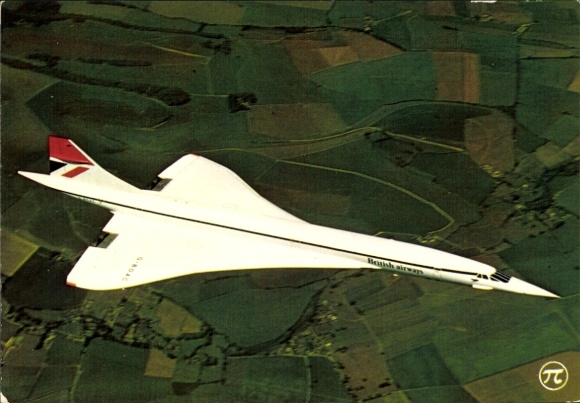 Postcard supersonic passenger aircraft Concorde, British Airways