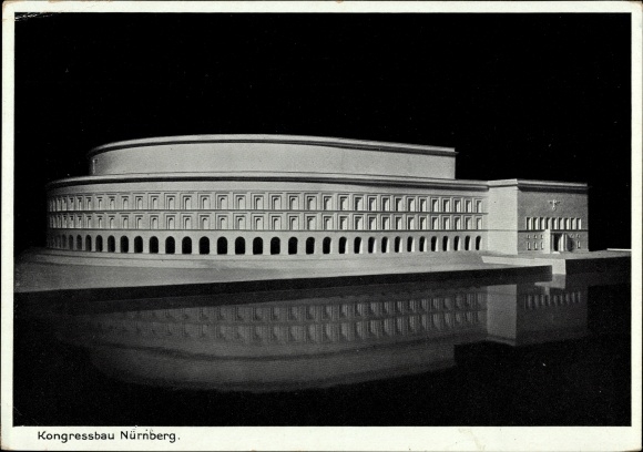 Ansichtkaart Neurenberg in Midden-Franken, congresgebouw, maquette