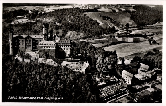 Postcard Schaumburg Rinteln on the Weser, Schaumburg Castle, castle, aerial photograph