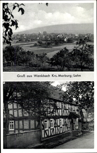 Postcard Wenkbach Weimar an der Lahn, Panorama, Inn