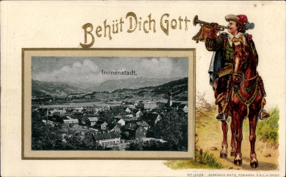 Embossed Passepartout PC Immenstadt im Allgäu Swabia, general view