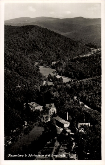 Ak Stammberg Schriesheim an der Bergstraße, Fliegeraufnahme