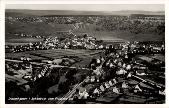 Ak Dettenhausen im Schönbuch Württemberg, Luftaufnahme