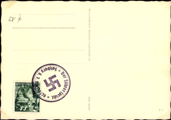 Postcard The liberator of Germany, leader and Reich Chancellor Adolf Hitler in party uniform, standing portrait