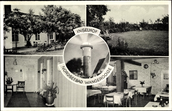 Postcard Nordseebad Wangerooge in Ostfriesland, lighthouse, Inselhof, interior view