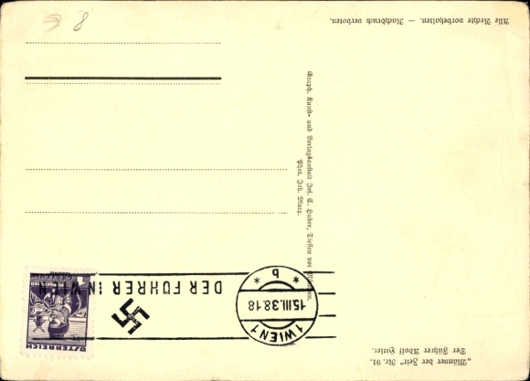 Postcard Führer and Reich Chancellor Adolf Hitler, Portrait, Men of the Time No. 91
