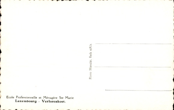 Postcard Luxembourg Luxembourg, Vocational and Home Economics School Ste. Marie, Writing Room