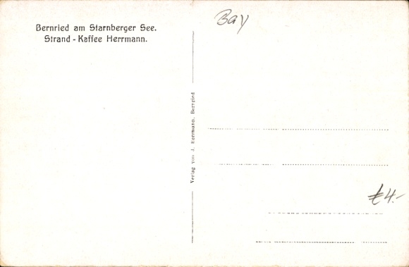 Ak Bernried am Starnberger See Oberbayern, Ansicht des Herrenhauses, Gartenanlage, Wasserfläche