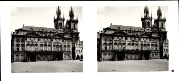 Stereofoniczny obraz przestrzenny zdjęcie Praga Praga, Stare Miasto, Rynek Starego Miasta, Pałac Kinskich