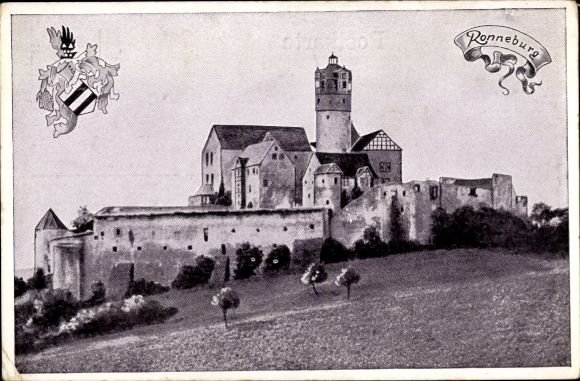 Postcard Ronneburg in Hessen, castle, coat of arms