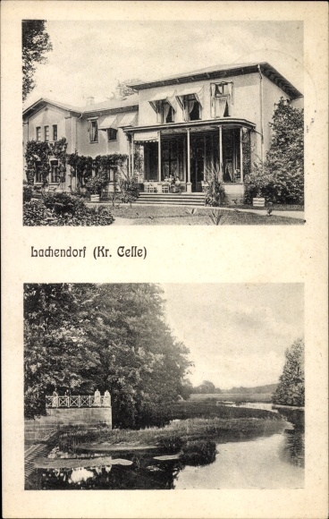 Postcard Lachendorf in Lower Saxony, villa, garden