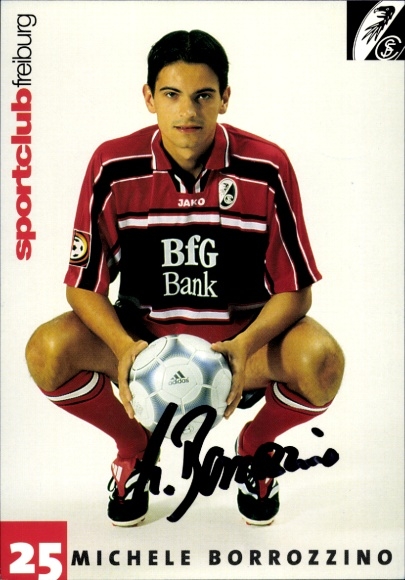 Autogrammkarte Fußballer Michele Borrozzino, SC Freiburg, Autogramm