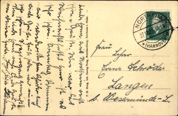 Postcard Northeim in Lower Saxony, Corvinianum high school and the Wieterberge