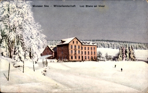 Ak Orbey Urbeis Elsass Haut Rhin, Lac Blanc, Weißer See, Winterlandschaft