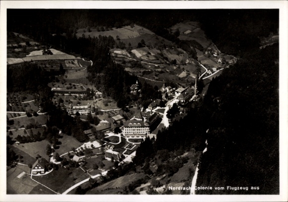 Postcard Nordrach in the Black Forest Baden, aerial photograph, Colonie