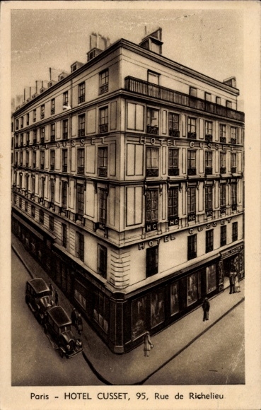 CPA Parijs II. Arrondissement Beurs, Hotel Cusset, 95 Rue de Richelieu