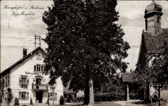 Postcard Hemigkofen Kressbronn am Bodensee, Kapellenplatz, Restaurant