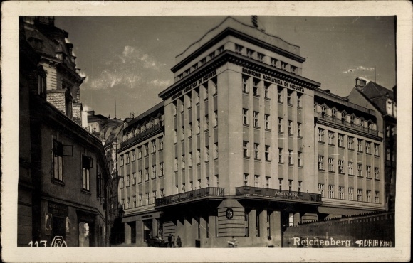 Photo Postcard Liberec Reichenberg in Bohemia, Adria cinema
