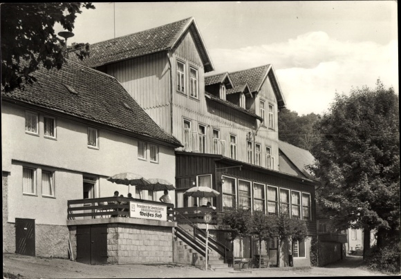 Postcard Altenbrak Thale im Harz, FDGB convalescent home Weisses Ross, exterior view