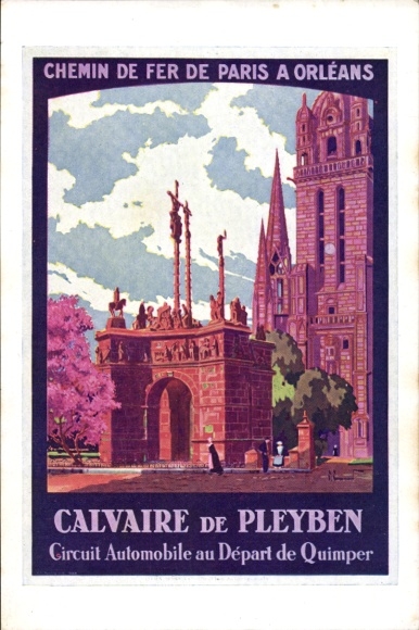 KP artystyczna Quimper Finistère, Calvaire de Pleyben, Chemin de Fer z Paryża do Orleanu