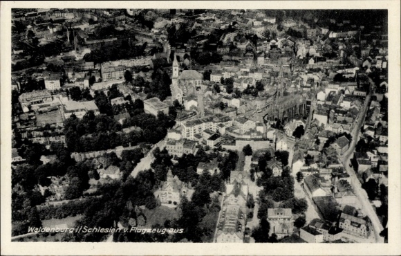 Postcard Waldenburg in Saxony, aerial photograph