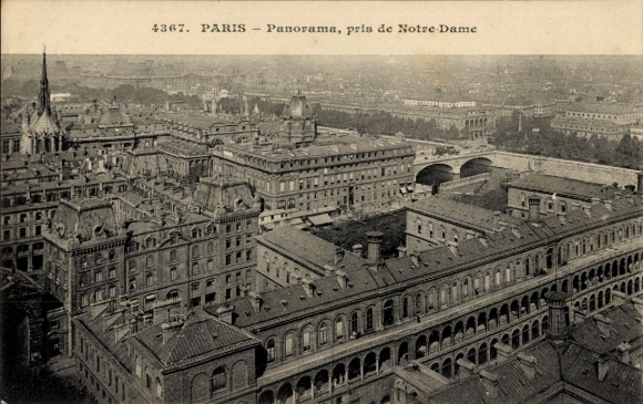 Ansichtkaart Parijs IV Ile de la Cité, Panorama, Notre Dame