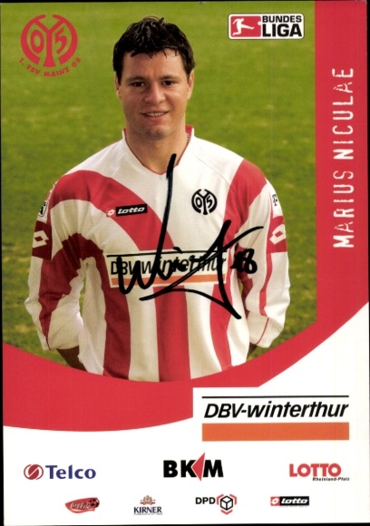Autograph card footballer Marius Niculae, 1. FSV Mainz 05