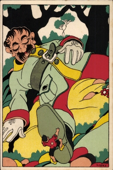 Artist Postcard Links, Little Tom Thumb, Tom Thumb and the Giant, Ludwig Bechstein
