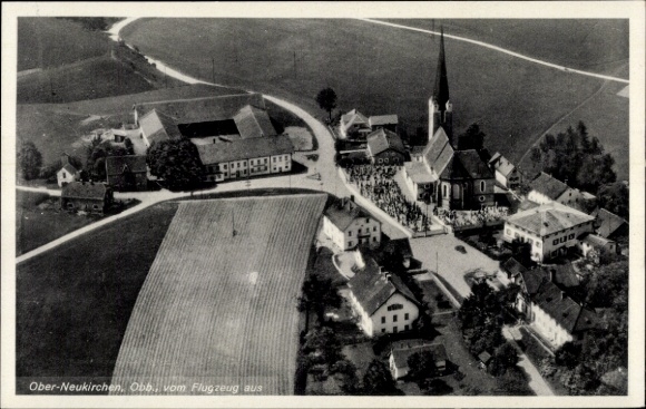 Ak Oberneukirchen in Oberbayerrn, Fliegeraufnahme