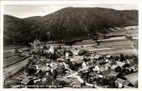 Postcard Deising in the Altmühltal Riedenburg Lower Bavaria, aerial photograph