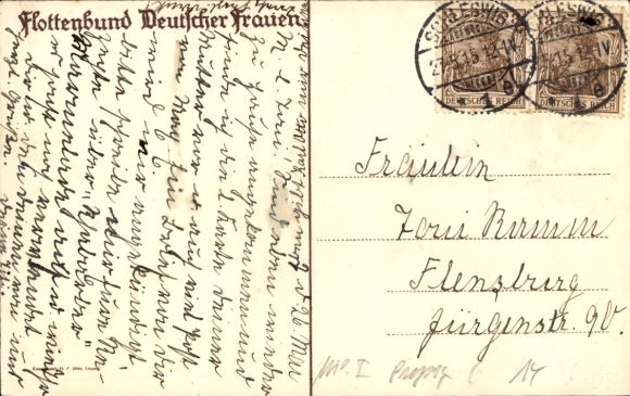 Artist Postcard Peters, Hela, Friend and Enemy at the Great Pond, Fleet League of German Women