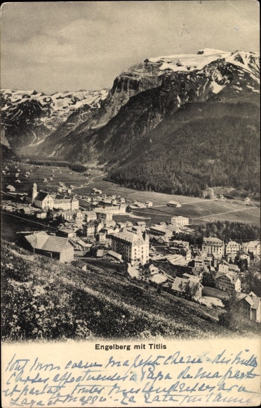 Postcard Engelberg Kanton Obwalden Switzerland, Panorama, Titlis