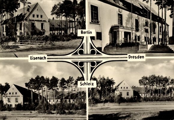 Postcard Hermsdorf in Thuringia, Mitropa Rasthof Hermsdorfer Kreuz